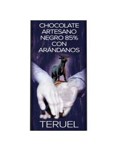 Chocolat noir artisanal 85% aux bleuets