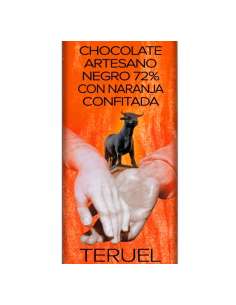 Chocolate Artesano Negro 72% con Naranja Confitada