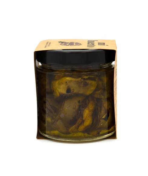 Corazones de alcachofas asadas en aceite de oliva virgen extra