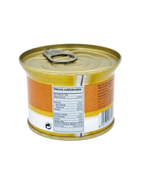 Bloc de foie gras con trozos de melocotón