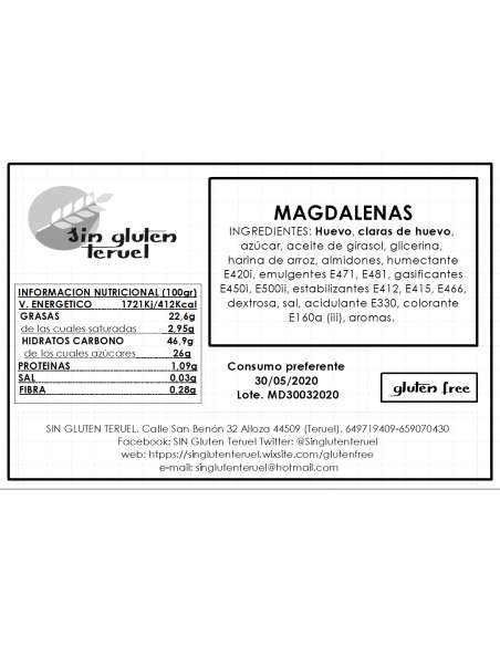 Magdalenas sin gluten