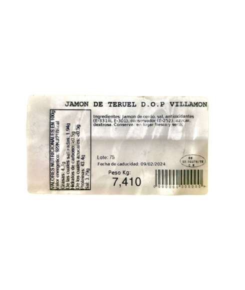 Jamón DOP Teruel | Deshuesado en 5 trozos