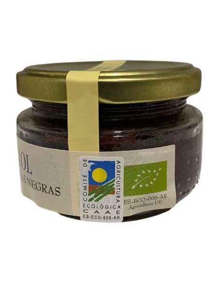 Organic black olive pate with almonds
