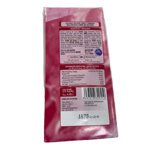 Artisan Chocolate with Milk, Cherry and Raspberry