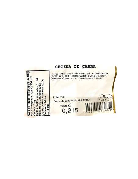 Cecina de cabra loncheada