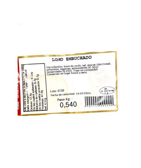 Lombo stagionato a fette