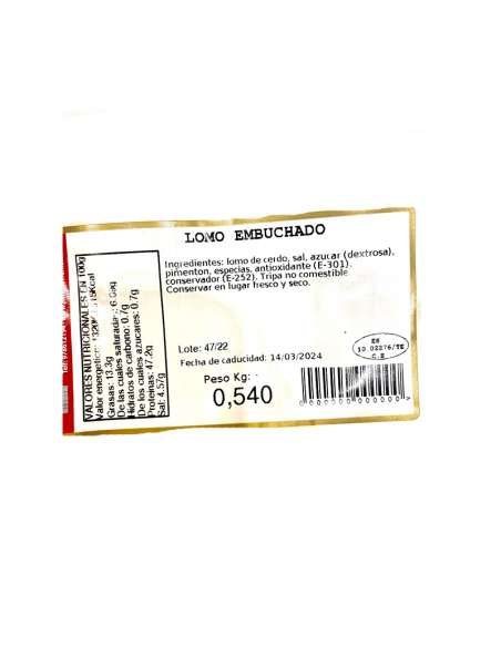 Lombo stagionato a fette