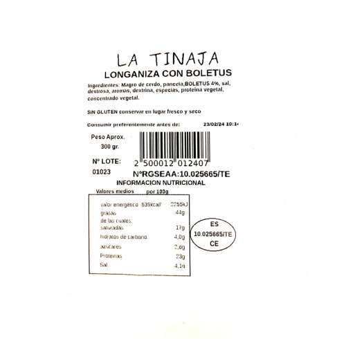 Longaniza mit Steinpilz