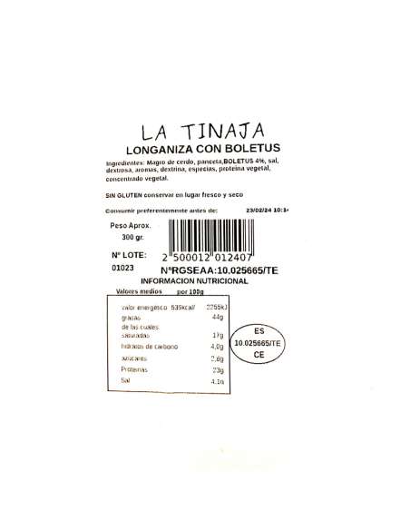 Longaniza mit Steinpilz