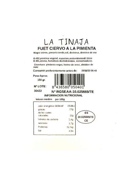 Fuet de ciervo a la pimienta