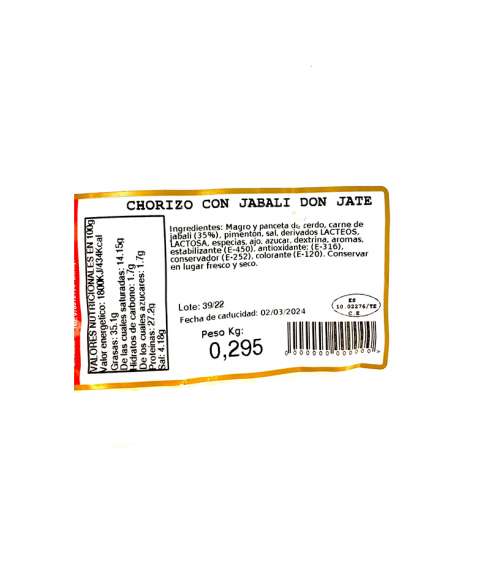 Chorizo ​​de sanglier