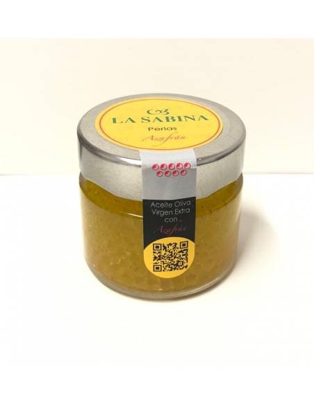 EVOO Spherifications / Pearls with Organic Saffron