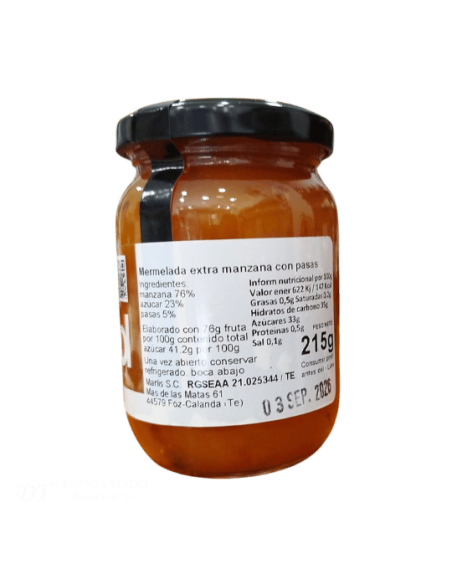 Apple jam with raisins