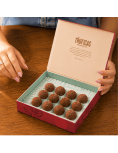 Chocolate truffles with black truffle