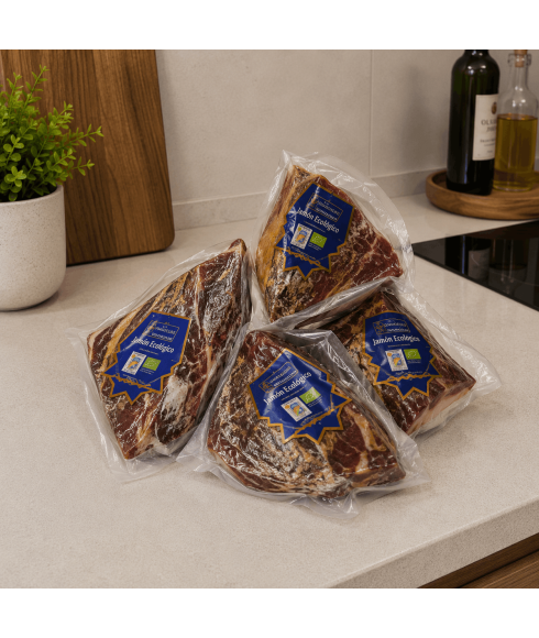 Jamón ecológico en 4 trozos