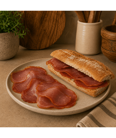 Sliced ​​cured loin