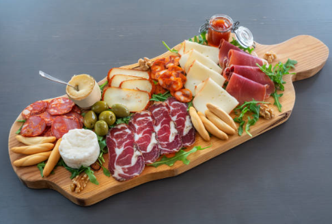 cheese, ham and sausage boards