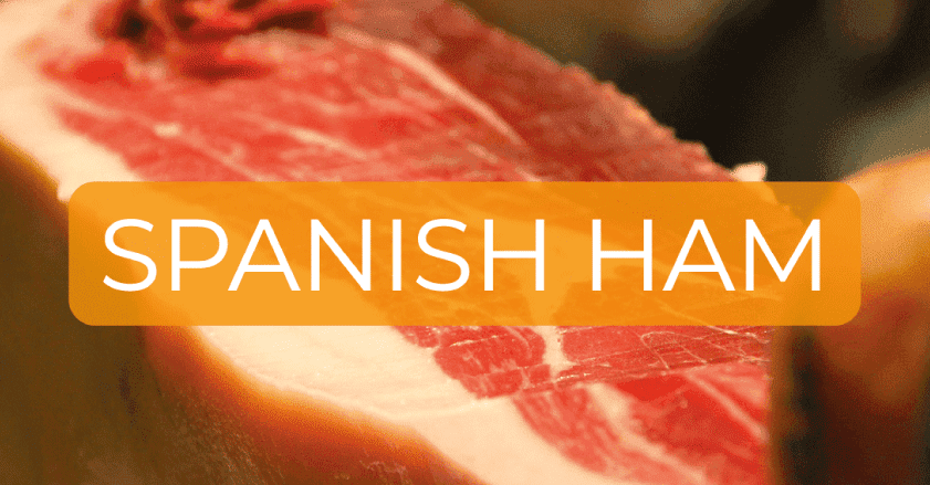banner Serrano ham plate of ham.