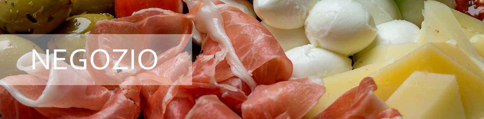 banner negozio, vedi prosciutto, olive e formaggio