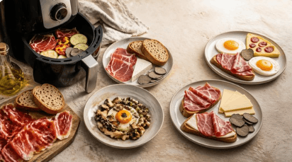Recetas en freidora de aire con productos típicos